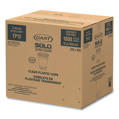 Dart Ultra Clear PET Cups, 12 oz to 14 oz, Practical Fill, 50/Bag, 20 Bags/Carton