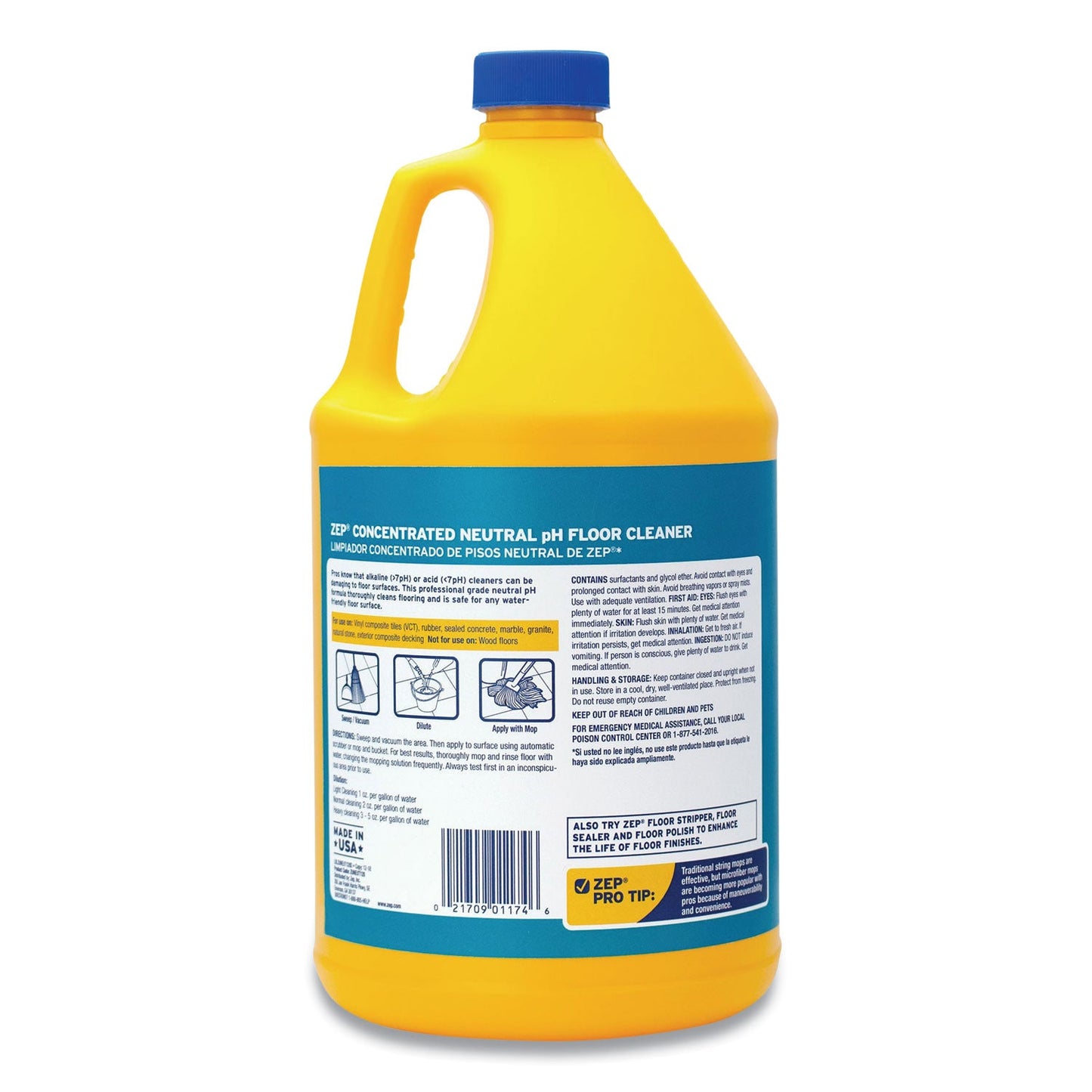 Zep Commercial Neutral Floor Cleaner, Fresh Scent, 1 gal Bottle