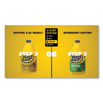 Zep Commercial Wet Look Floor Polish, 1 gal Bottle