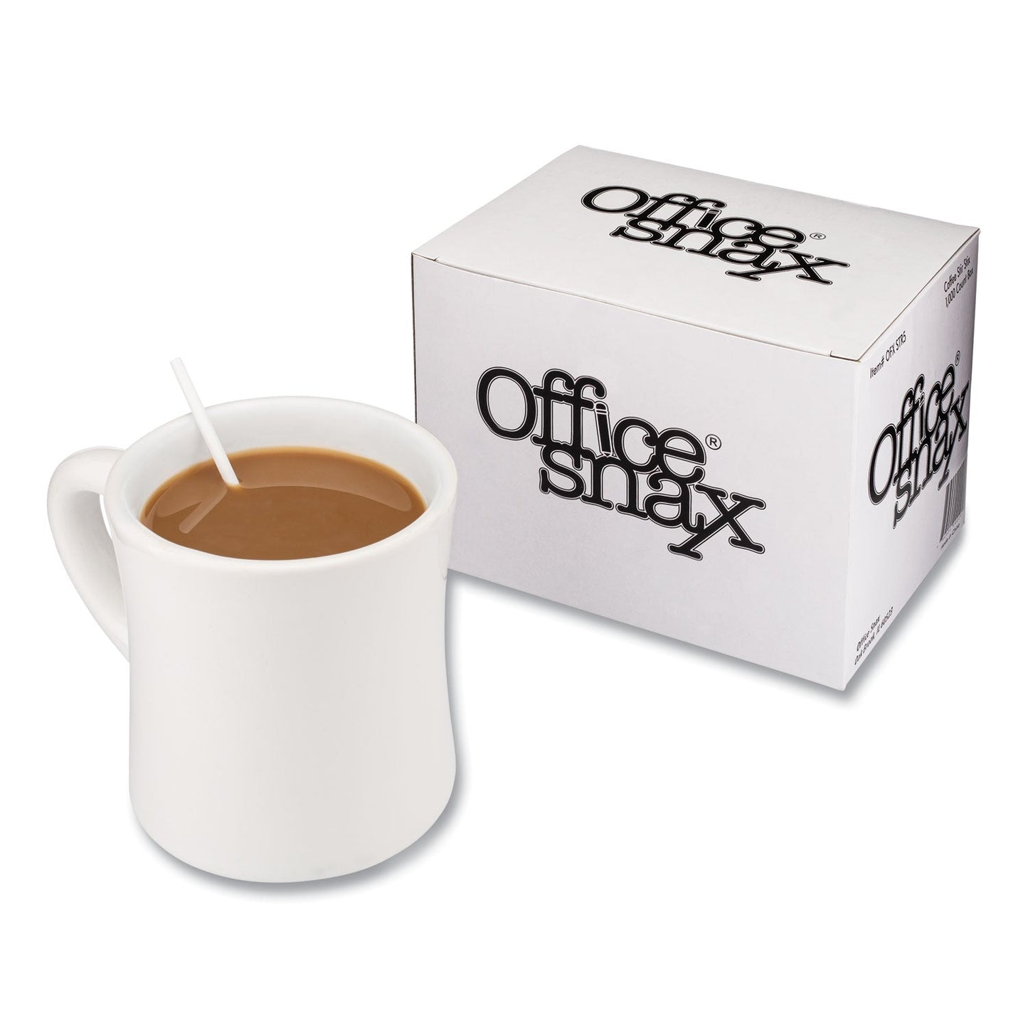 Office Snax Plastic Stir Sticks, 5", White, 1,000/Box