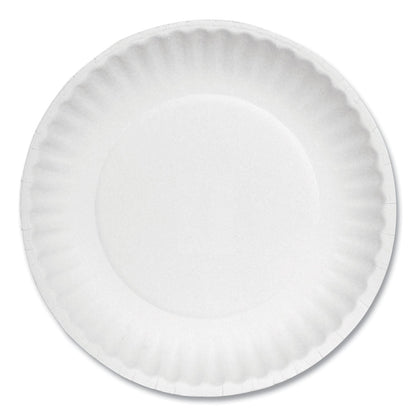 AJM Packaging Corporation White Paper Plates, 6" dia, 100/Pack, 10 Packs/Carton