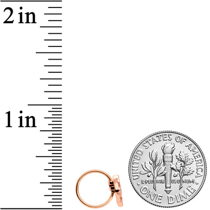 20G 5/16 Clear Gem Rose Gold Tone Pink Cross Nose Hoop