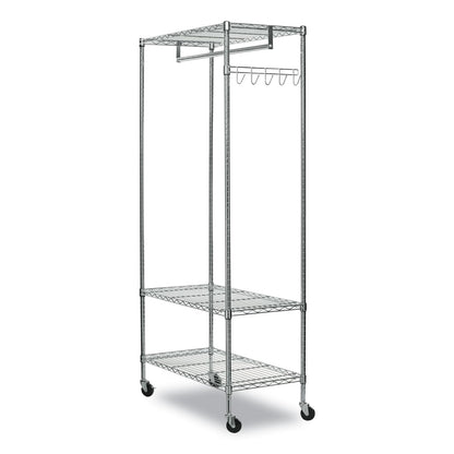 Alera Wire Shelving Garment Rack, 40 Garments, 48w x 18d x 75h, Silver