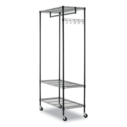 Alera Wire Shelving Garment Rack, 40 Garments, 48w x 18d x 75h, Black