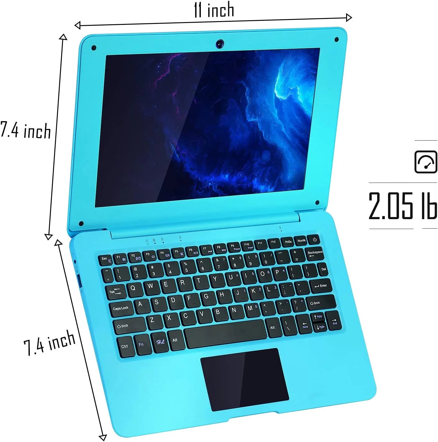 10.1 Inch Laptop Android 12.0 Computer, Quad Core Powered Netbook,2G RAM+64 GB ROM Mini Laptop Computer for Kids with Bag, Mouse, and Mouse Pad(Blue)