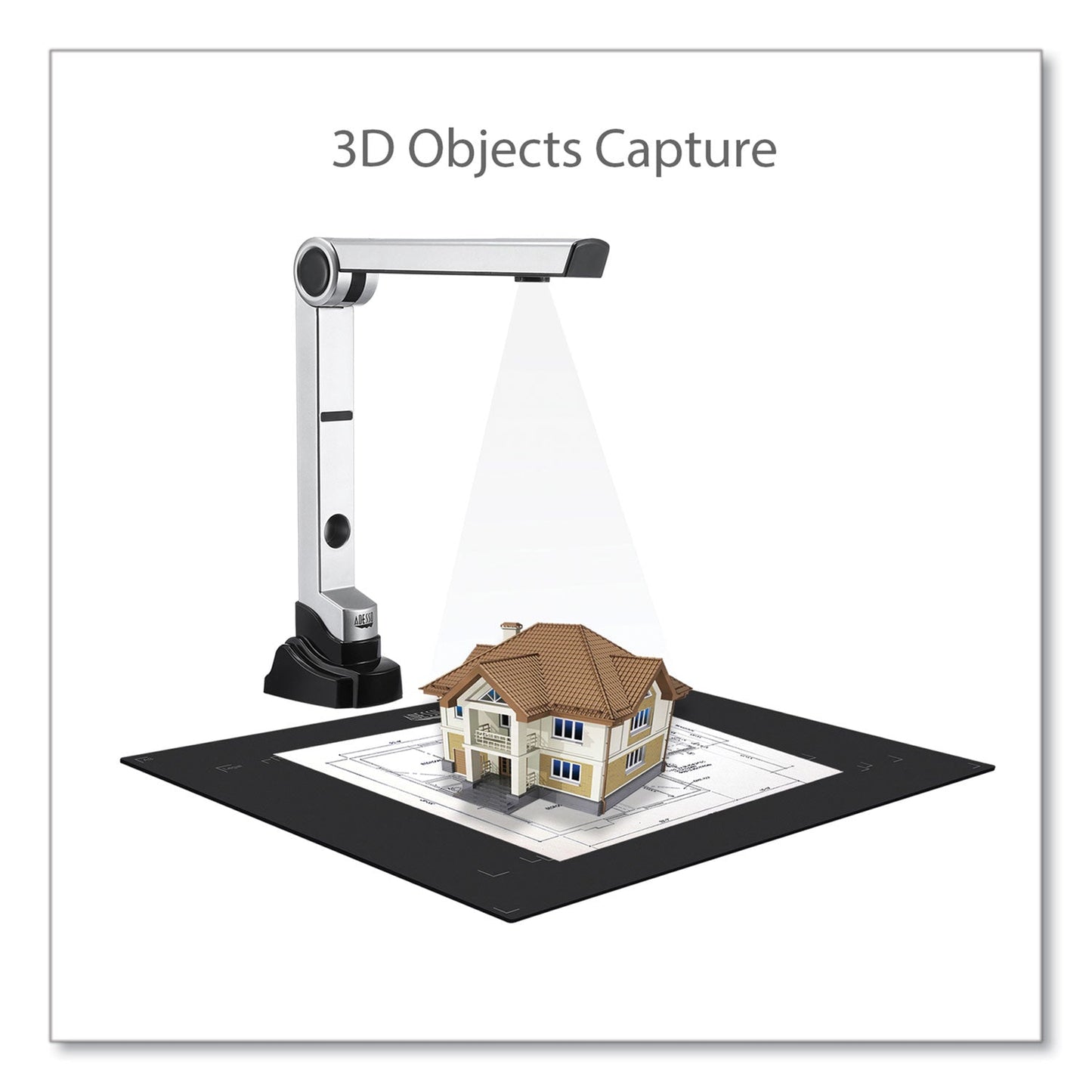 Adesso Cybertrack 510 Document Camera, 5 Mpixels, Silver