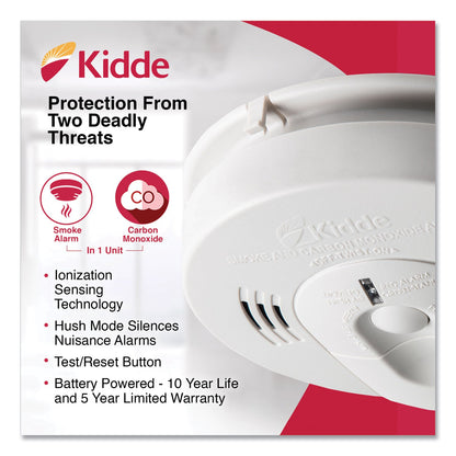 Kidde Night Hawk Combination Smoke/CO Alarm with Voice/Alarm Warning, (3) AA Batteries