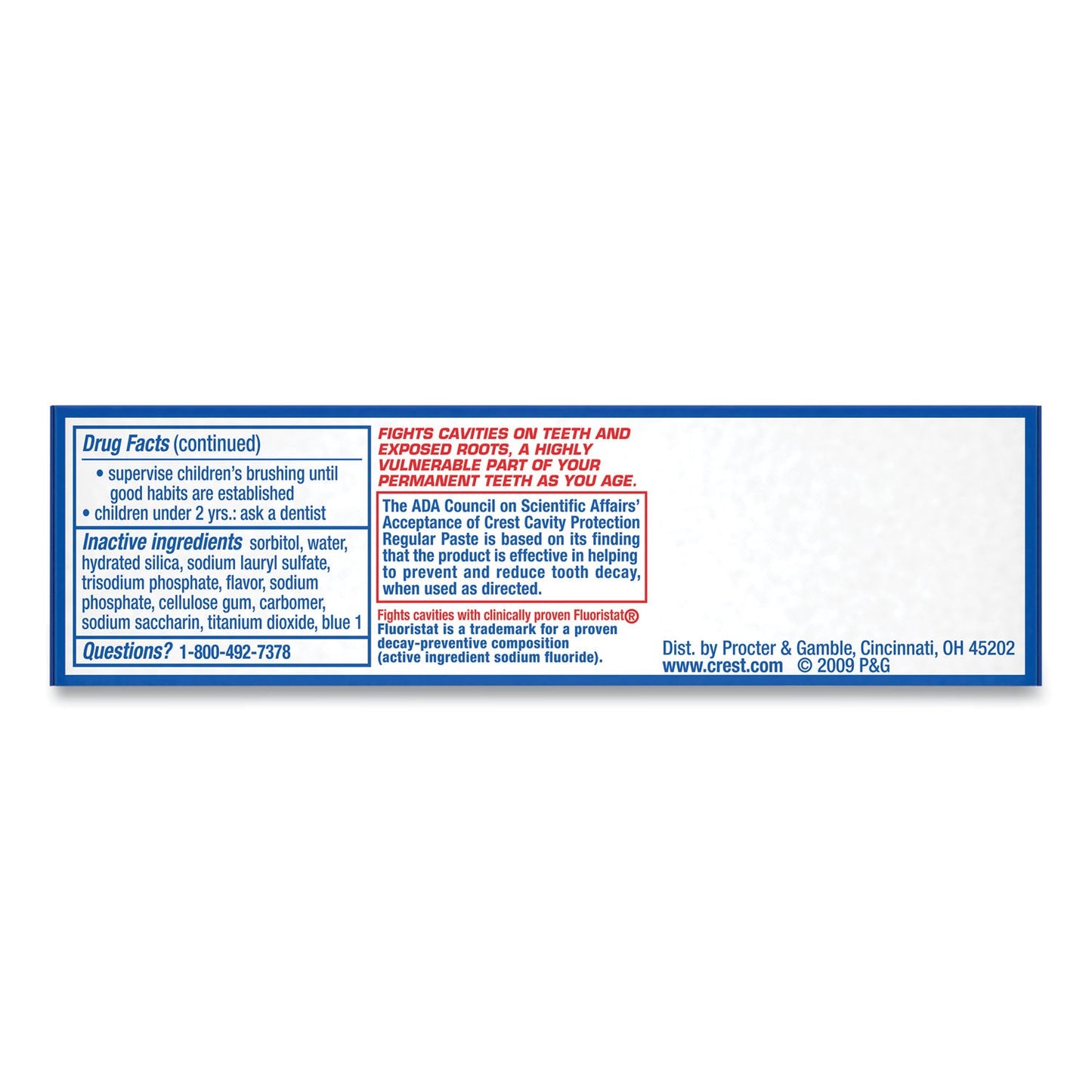 Crest Toothpaste, Personal Size, 0.85oz Tube, 240/Carton