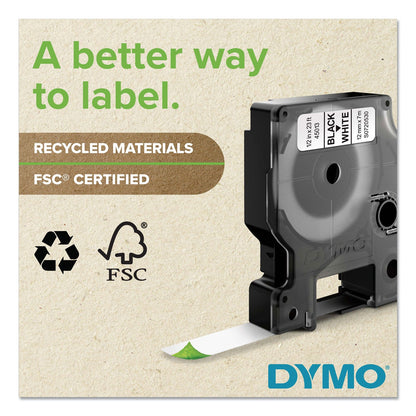 DYMO D1 Flexible Nylon Label Maker Tape, 0.5" x 11.5 ft, Black on White
