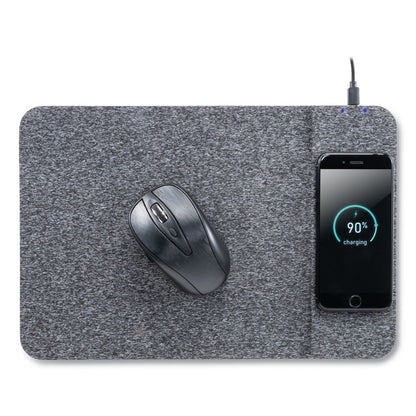 Allsop Powertrack Wireless Charging Mouse Pad, 13 x 8.75, Gray