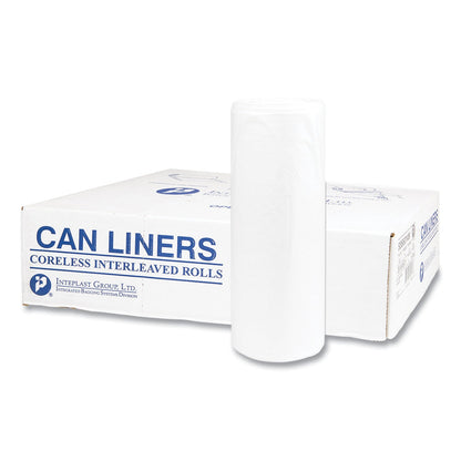 Inteplast Group High-Density Commercial Can Liners Value Pack, 60 gal, 12 microns, 38" x 58", Clear, 200/Carton