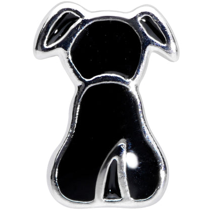 20G 1/4 Black Sitting Dog Nose Bone