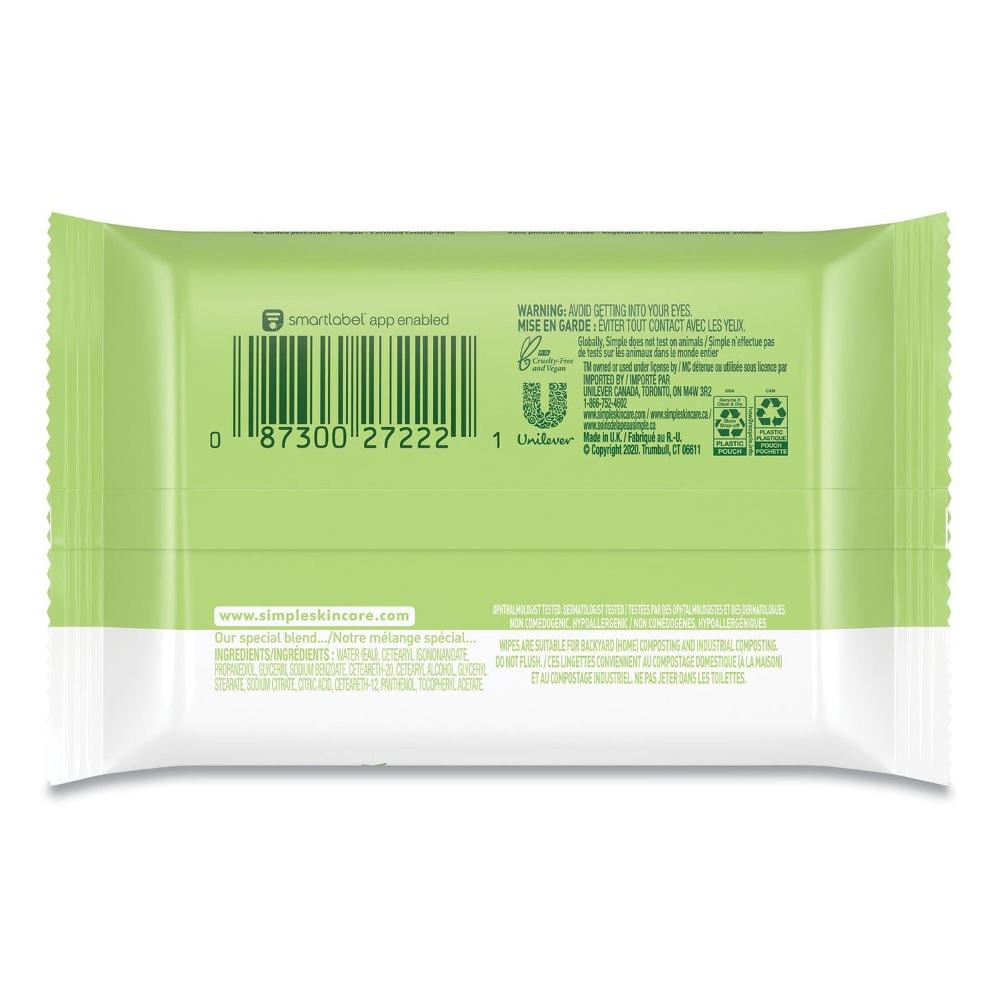 Simple Eye And Skin Care, Eye Make-Up Remover Pads, 30/Pack