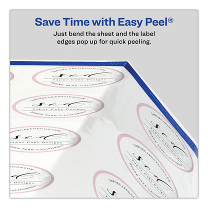 Avery Round Print-to-the Edge Labels with Sure Feed and Easy Peel, 2" dia, Glossy Clear, 120/PK