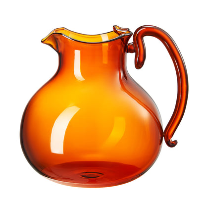 talian Design Amber Glass Jug Mouth-Blown Venetian Pitcher 750ml Handmade Murano