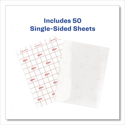 Avery Clear Self-Adhesive Laminating Sheets, 3 mil, 9" x 12", Matte Clear, 50/Box
