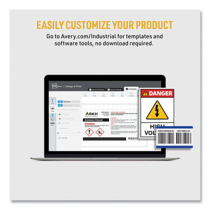 Avery UltraDuty GHS Chemical Waterproof and UV Resistant Labels, 0.5 x 1.75, White, 60/Sheet, 25 Sheets/Pack