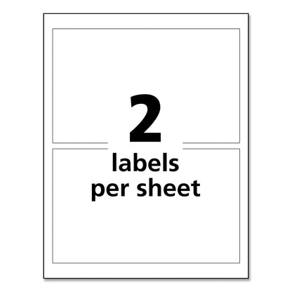 Avery UltraDuty GHS Chemical Waterproof and UV Resistant Labels, 4.75 x 7.75, White, 2/Sheet, 50 Sheets/Pack