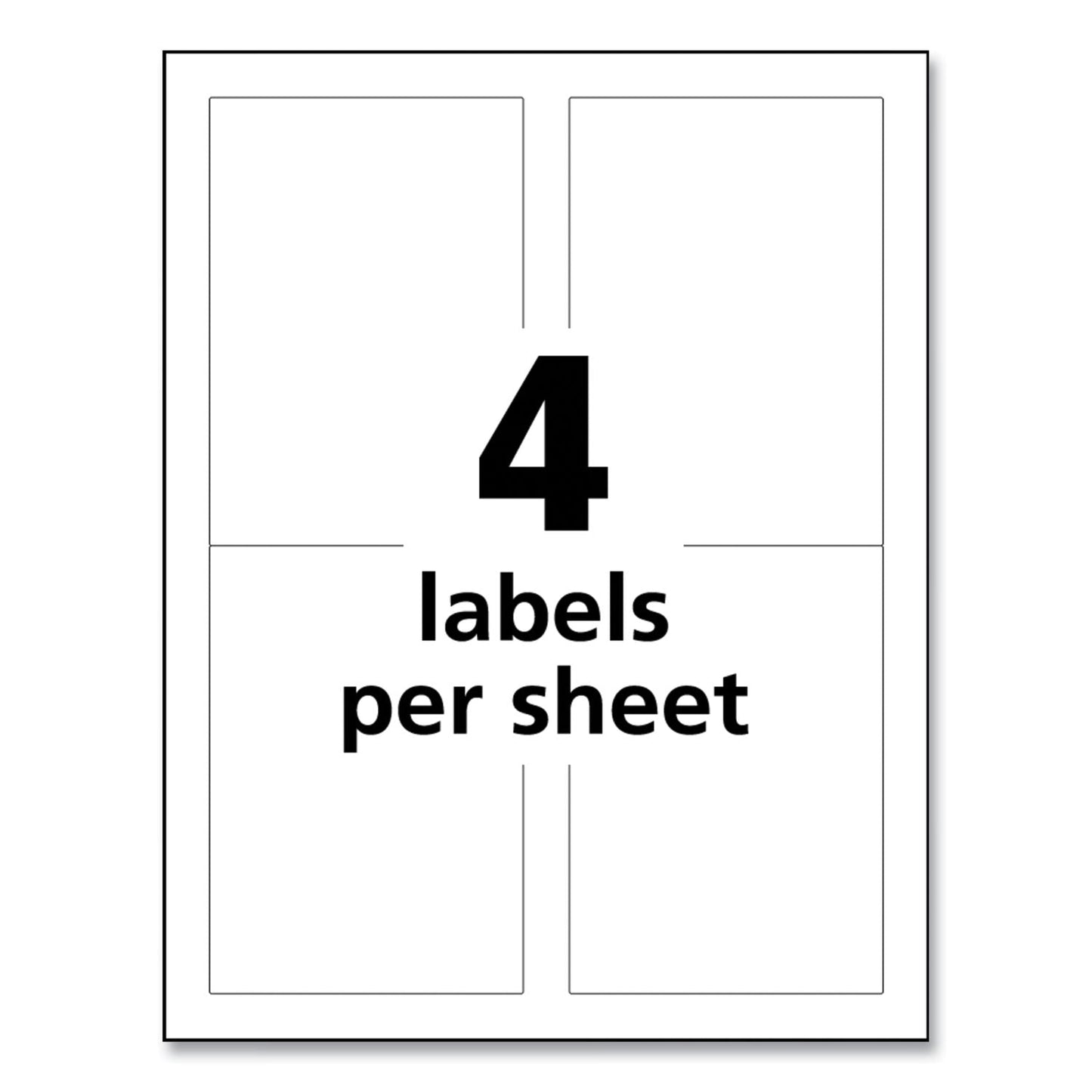Avery UltraDuty GHS Chemical Waterproof and UV Resistant Labels, 3.5 x 5, White, 4/Sheet, 50 Sheets/Pack