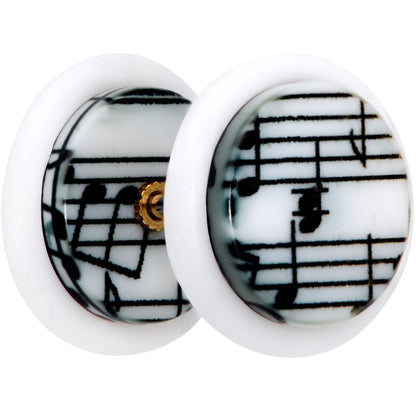 White Music Note Cheater Plug Set