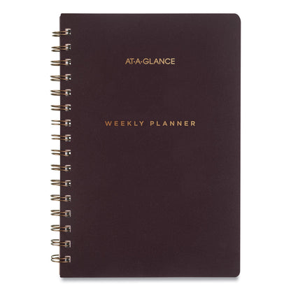 AT-A-GLANCE Signature Lite Weekly/Monthly Planner, 8.5 x 5.75, Maroon Cover, 12-Month (Jan to Dec): 2023