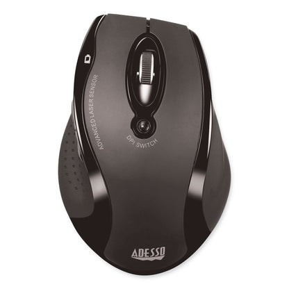 Adesso WKB1500GB Wireless Ergonomic Keyboard and Mouse, 2.4 GHz Frequency/30 ft Wireless Range, Black