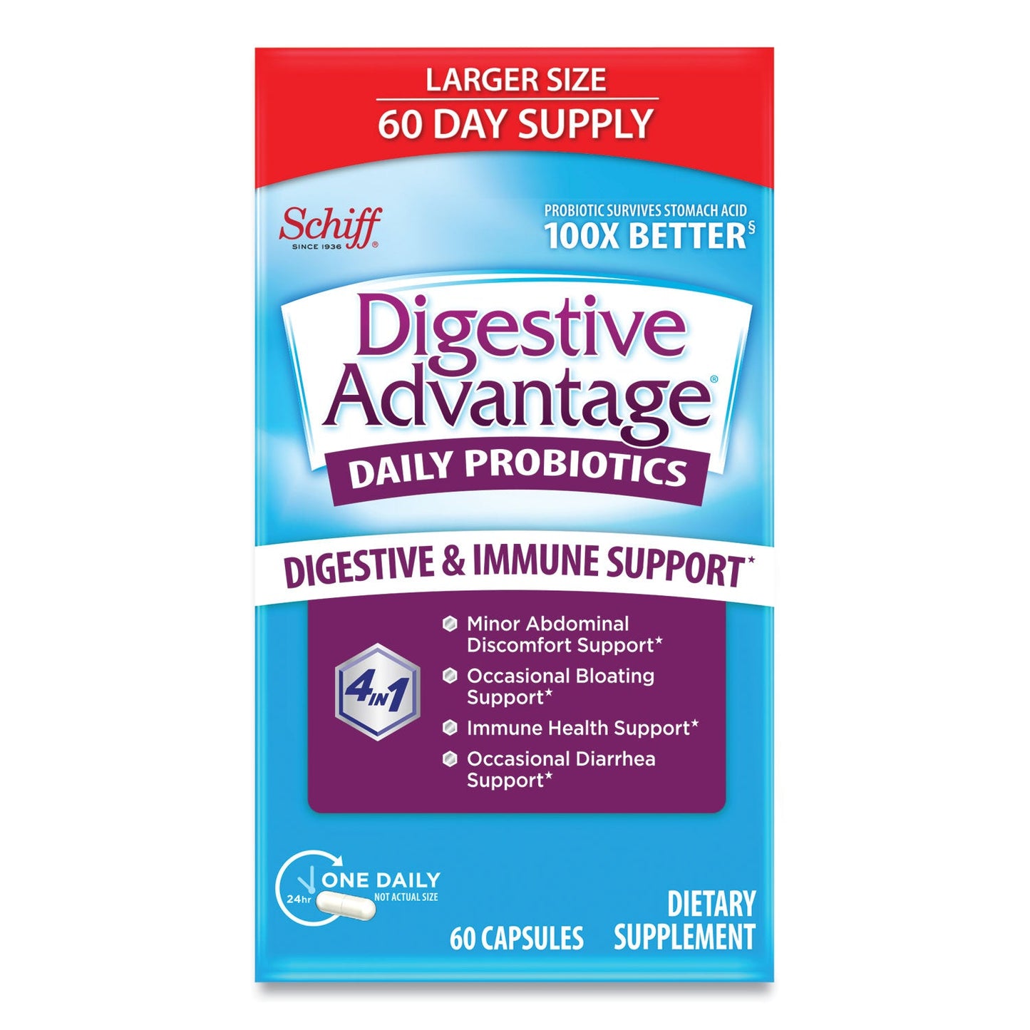 Digestive Advantage Daily Probiotic Capsule, 60 Count