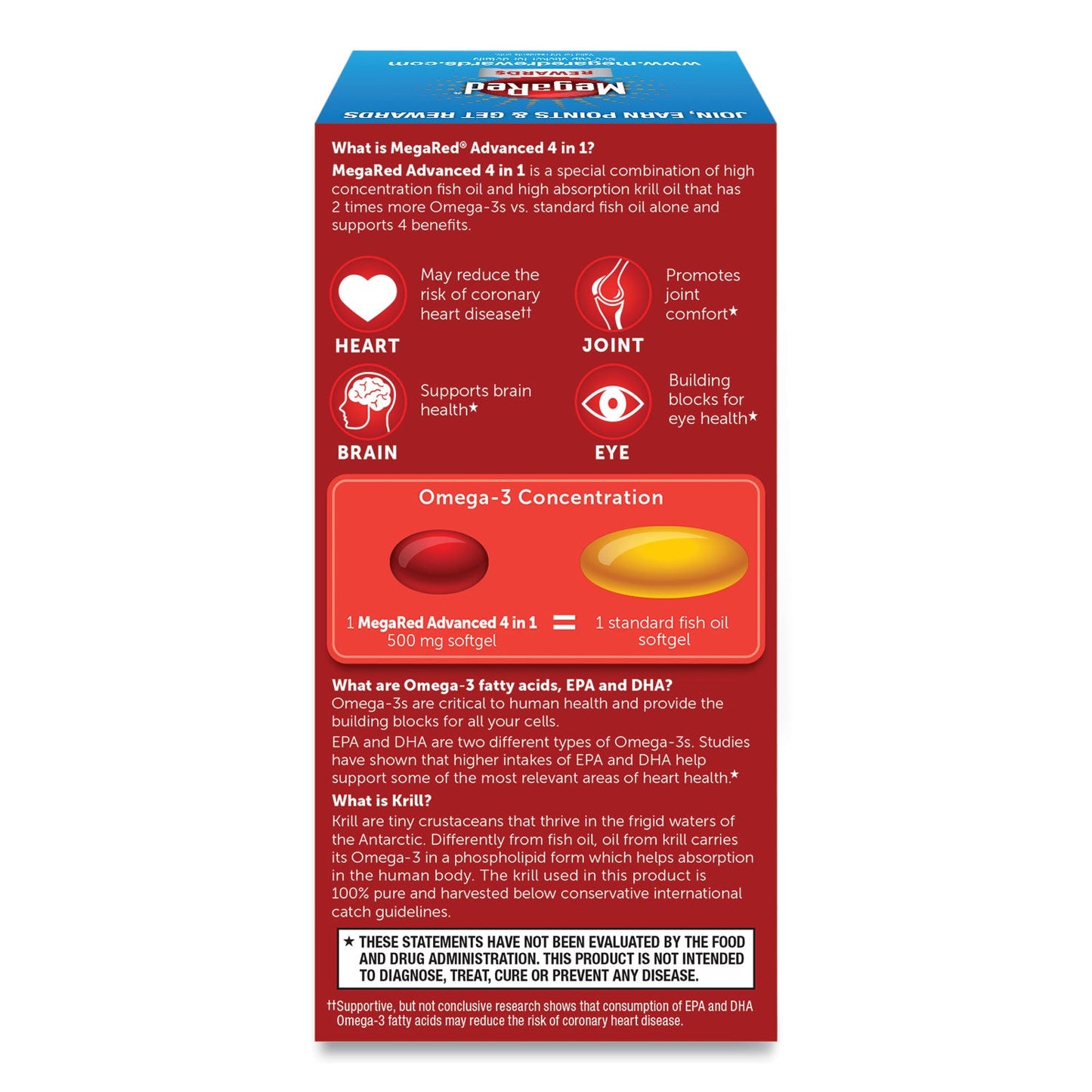 MegaRed Advanced 4-in-1 Omega-3 Softgel, 500 mg, 40 Count