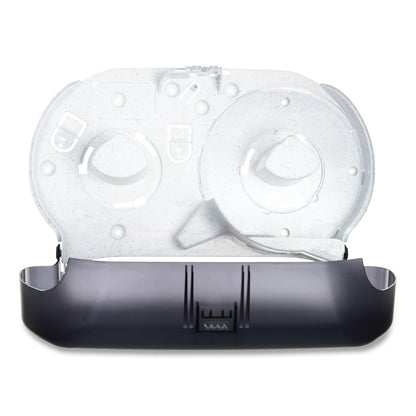 San Jamar Twin 9" Jumbo Tissue Dispenser, Classic, 19 x 5.25 x 12, Transparent Black Pearl