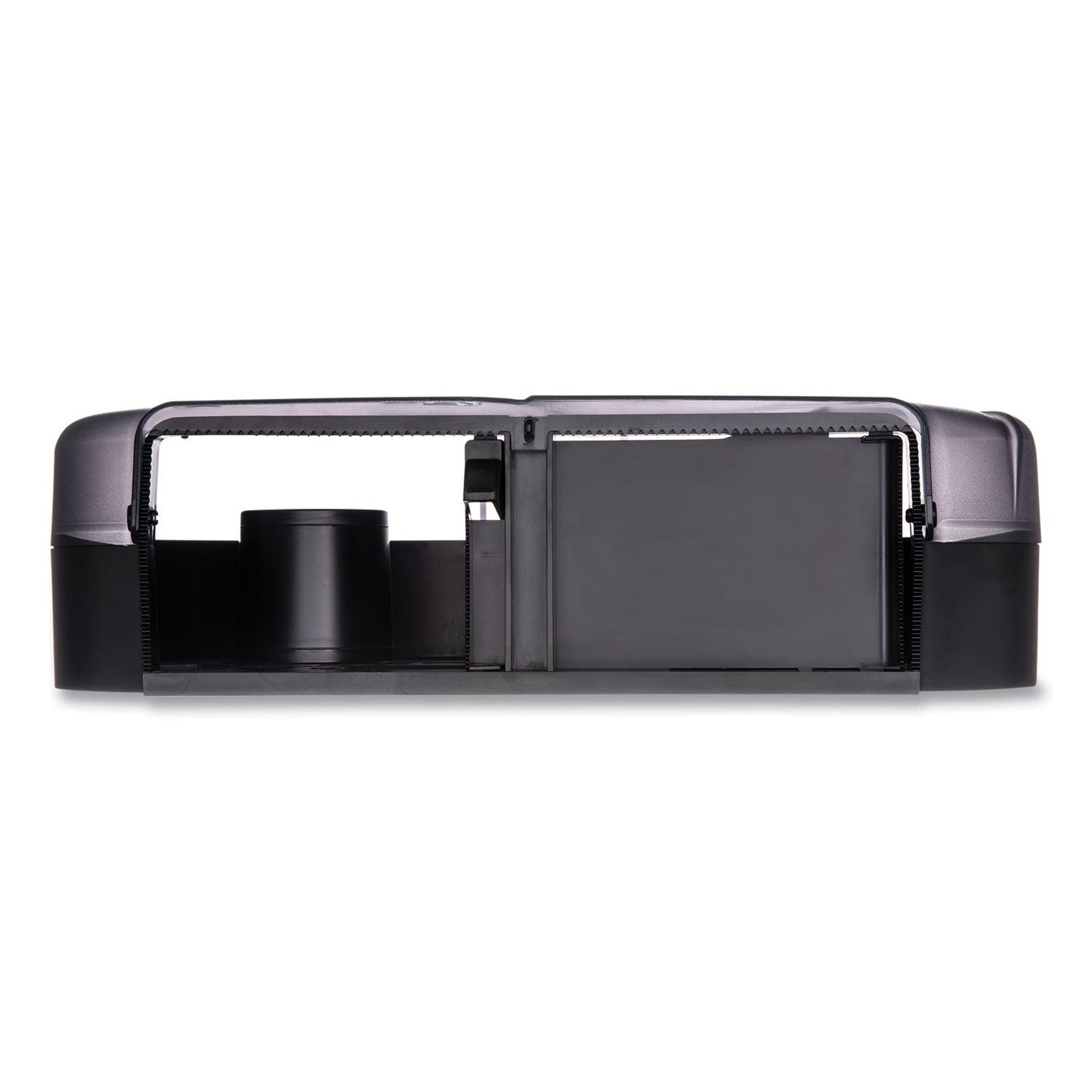 San Jamar Twin 9" JBT Toilet Tissue Dispenser, Oceans, 19 x 5.25 x 12, Transparent Black Pearl