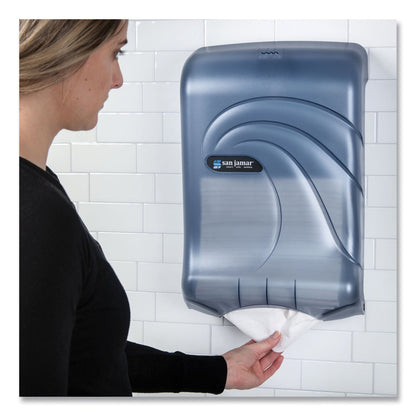 San Jamar Ultrafold Multifold/C-Fold Towel Dispenser, Oceans, 11.75 x 6.25 x 18, Arctic Blue
