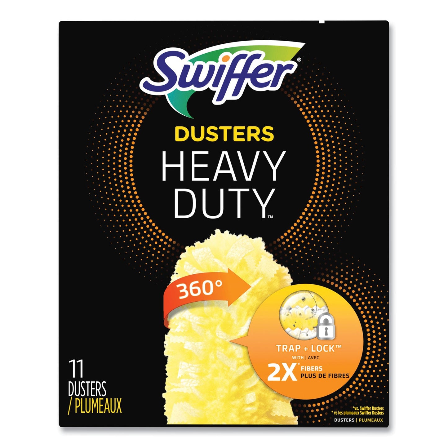 Swiffer Heavy Duty Dusters Refill, Dust Lock Fiber, 2" x 6", Yellow, 33/Carton