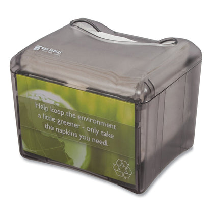 San Jamar Venue Napkin Dispenser with Advertising Inset, 6.5 x 6.13 x 6.9, Capacity: 200, Black