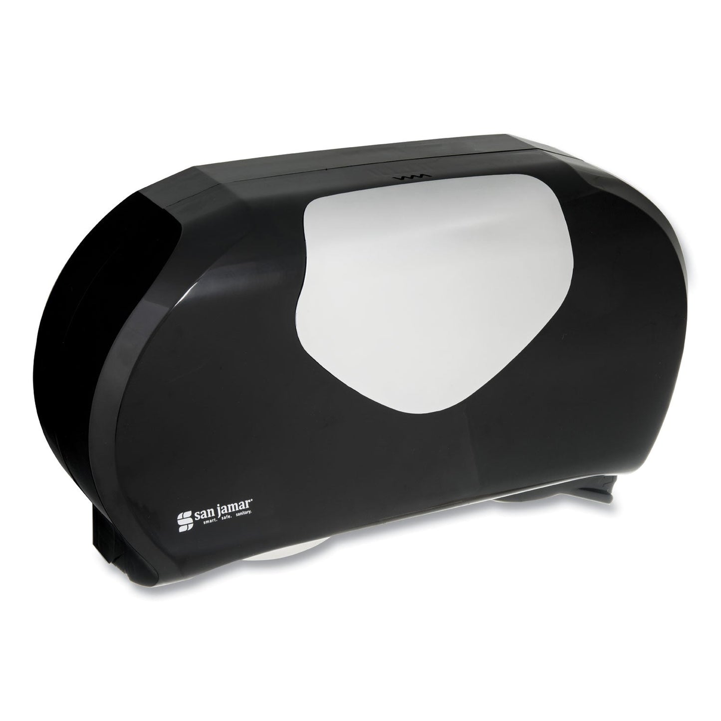 San Jamar Twin 9" Jumbo Bath Tissue Dispenser, Summit, 20.07 x 5.88 x 11.9, Black/Faux Stainless Steel
