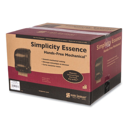 San Jamar Simplicity Mechanical Roll Towel Dispenser, 15.25 x 13 x 10.25, Black