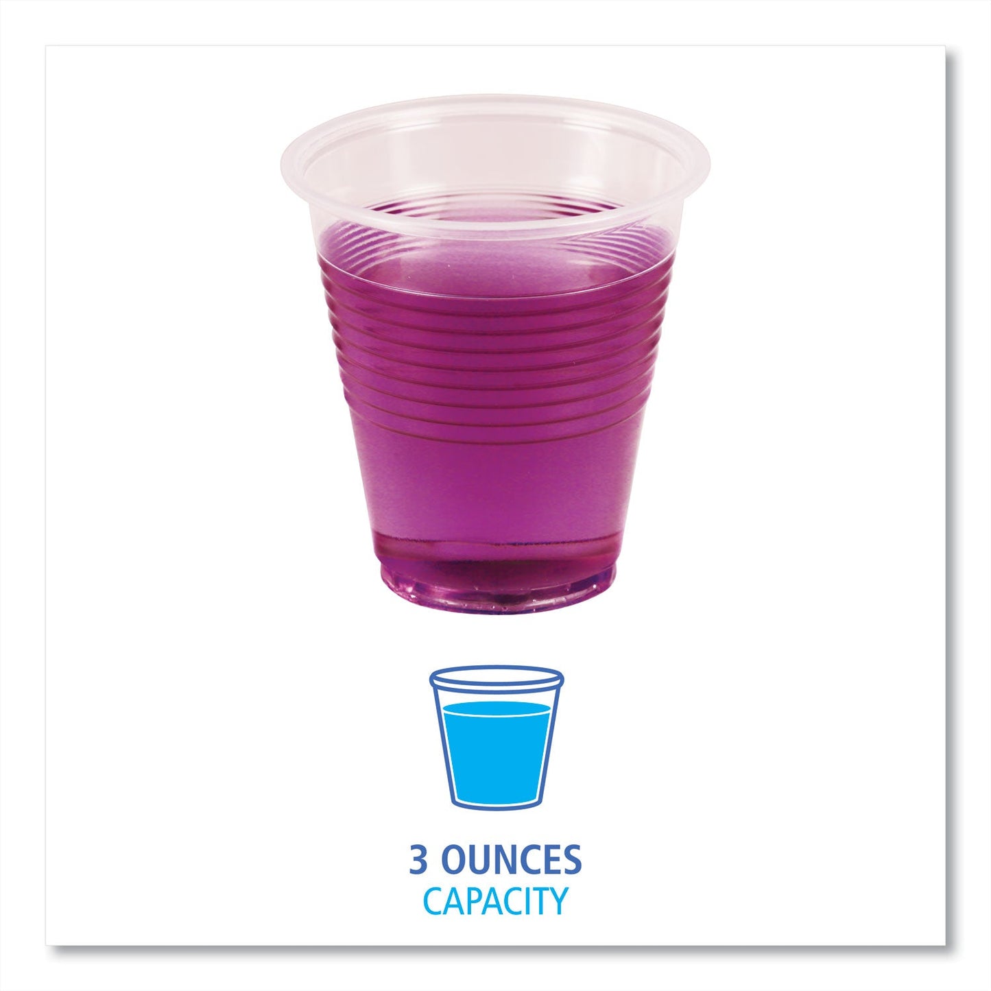 Boardwalk Translucent Plastic Cold Cups, 3 oz, Polypropylene, 125/Pack