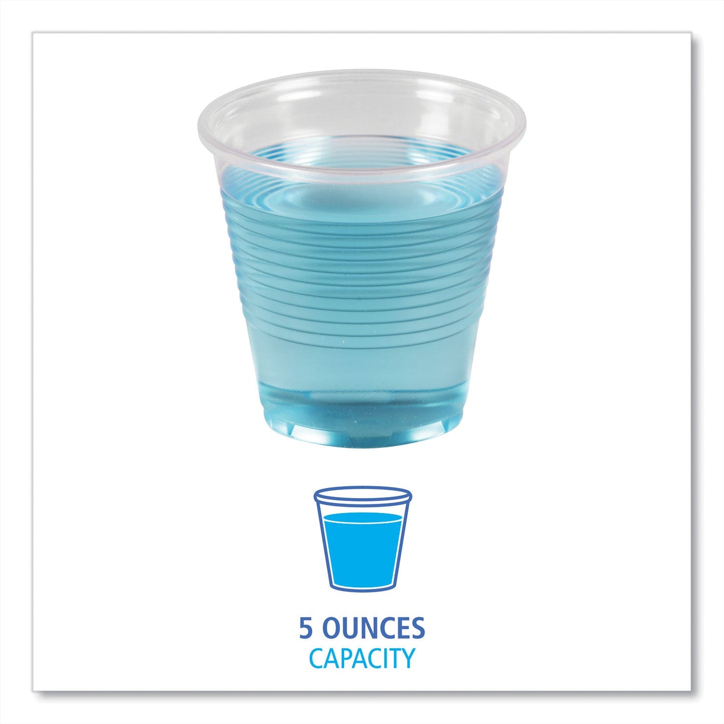 Boardwalk Translucent Plastic Cold Cups, 5 oz, Polypropylene, 100 Cups/Sleeve, 25 Sleeves/Carton