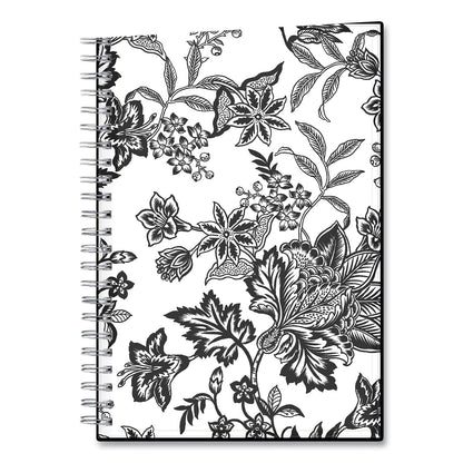 Blue Sky Analeis Create-Your-Own Cover Weekly/Monthly Planner, Floral Artwork, 8 x 5, White/Black/Coral, 12-Month (Jan to Dec): 2023