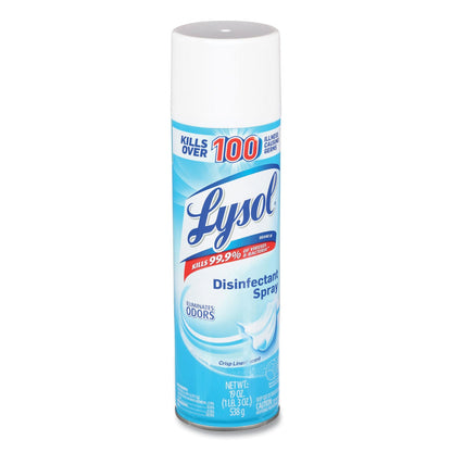 LYSOL Disinfectant Spray, Crisp Linen, 19 oz Aerosol Spray, 12/Carton