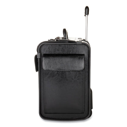 STEBCO Catalog Case on Wheels, Fits Devices Up to 17.3", Leather, 19 x 9 x 15.5, Black