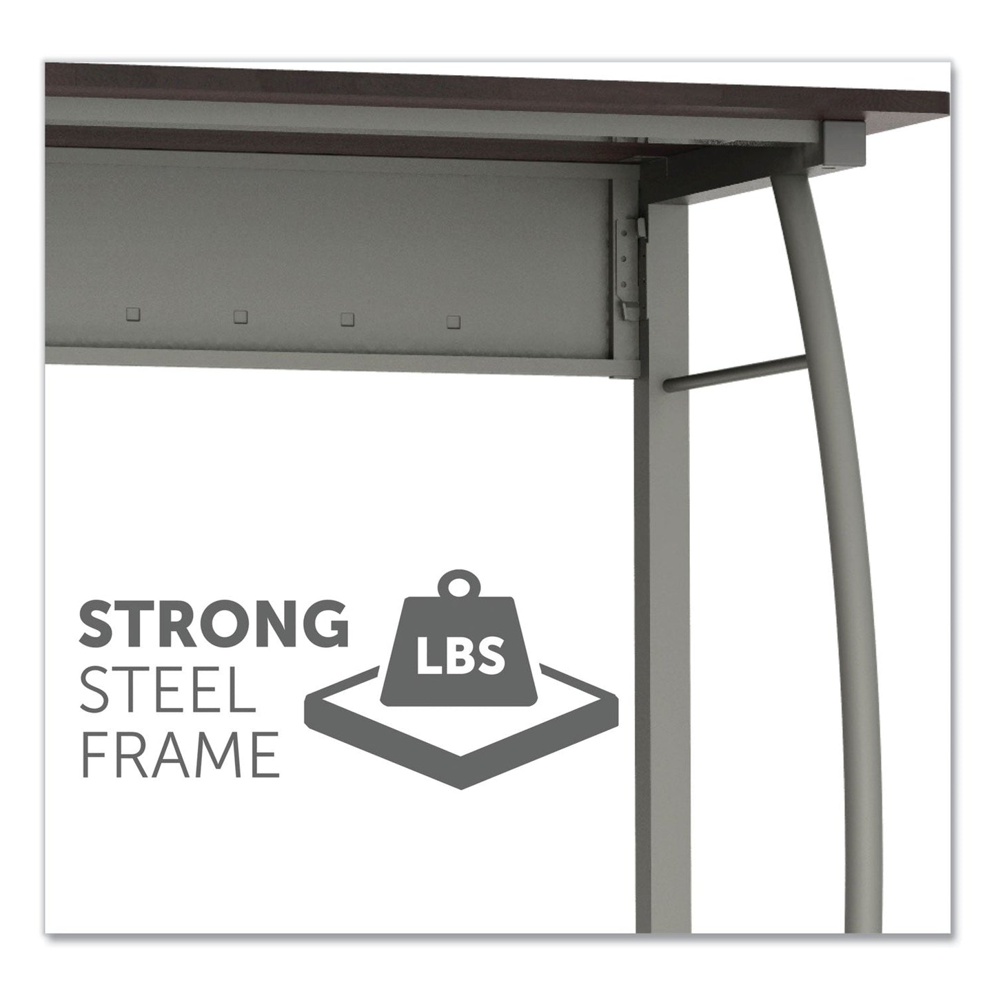 Linea Italia Trento Line Rectangular Desk, 59.13" x 23.63" x 29.5", Mocha