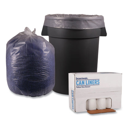 Boardwalk Low Density Repro Can Liners, 56 gal, 1.4 mil, 43" x 47", Clear, 10 Bags/Roll, 10 Rolls/Carton