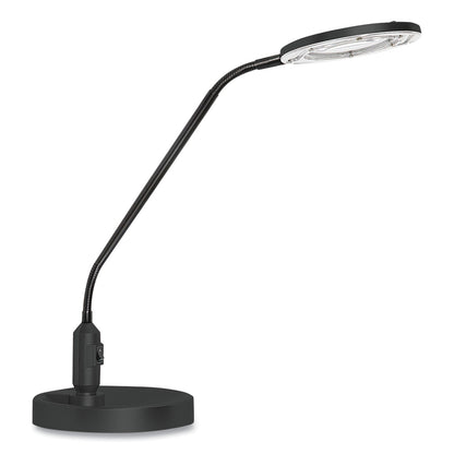 Alera Clamp-On, 3 Diopter LED Desktop Magnifier, 6.88"w x 16.63"d x 16.75"h, Black