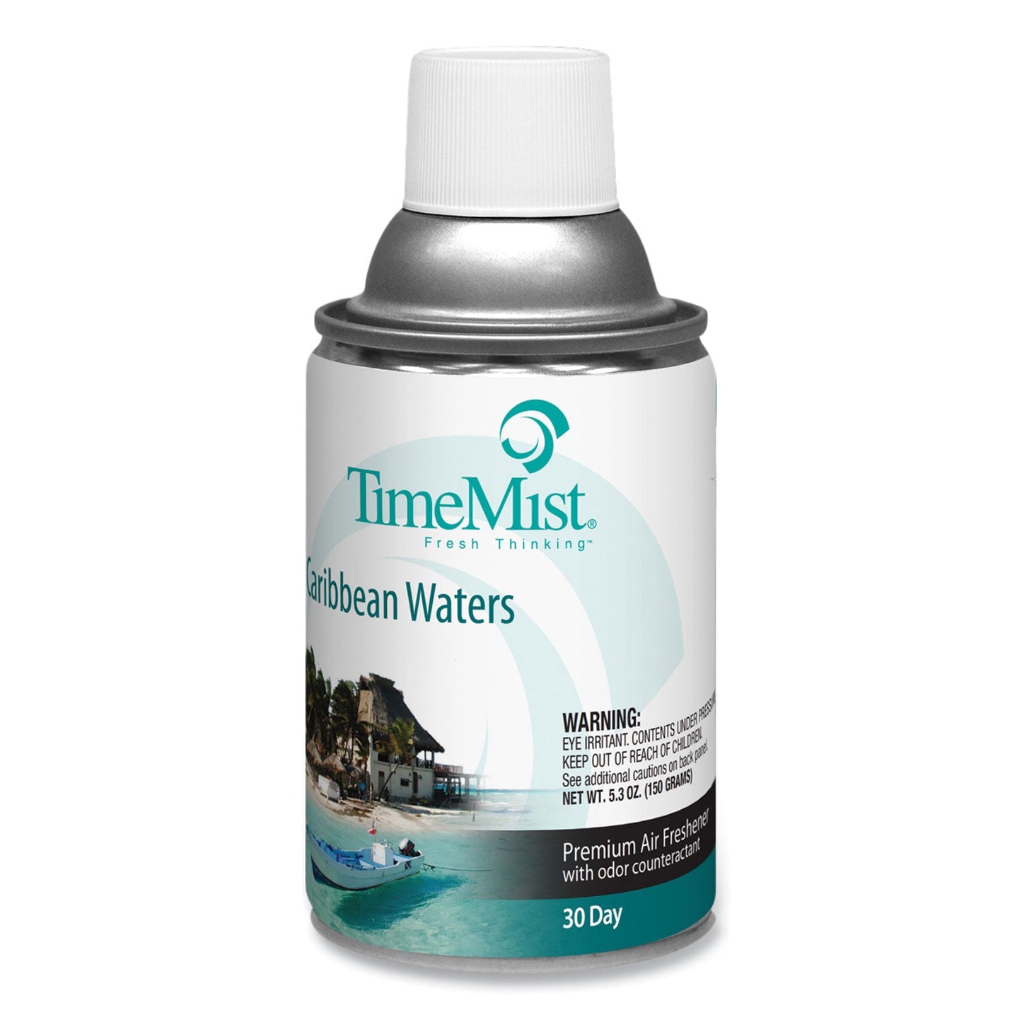 TimeMist Premium Metered Air Freshener Refill, Caribbean Waters, 6.6 oz Aerosol Spray 12/Carton