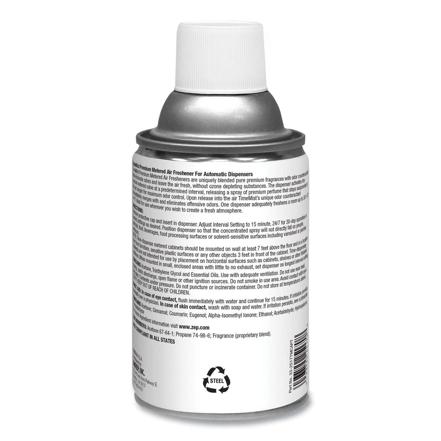 TimeMist Premium Metered Air Freshener Refill, Bayberry, 5.3 oz Aerosol Spray, 12/Carton