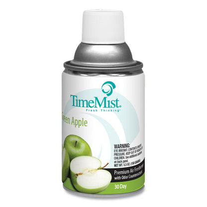 TimeMist Premium Metered Air Freshener Refill, Green Apple, 5.3 oz Aerosol Spray, 12/Carton