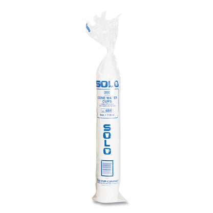 Dart Cone Water Cups, Cold, Paper, 4 oz, White, 200/Bag, 25 Bags/Carton