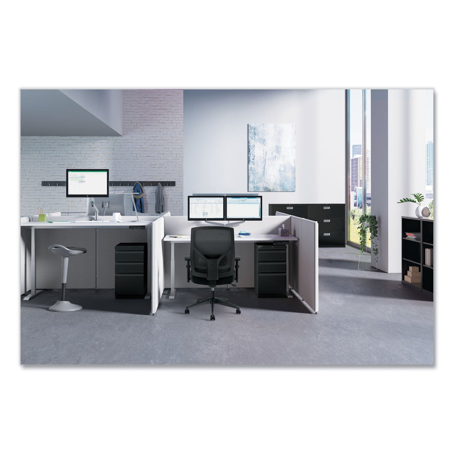 HON VL581 High-Back Task Chair, Supports Up to 250 lb, 18" to 22" Seat Height, Black