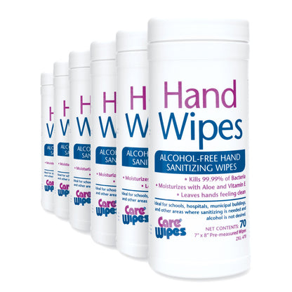 2XL Alcohol Free Hand Sanitizing Wipes, 8 x 7, White, 70/Canister, 6 Canisters/Carton