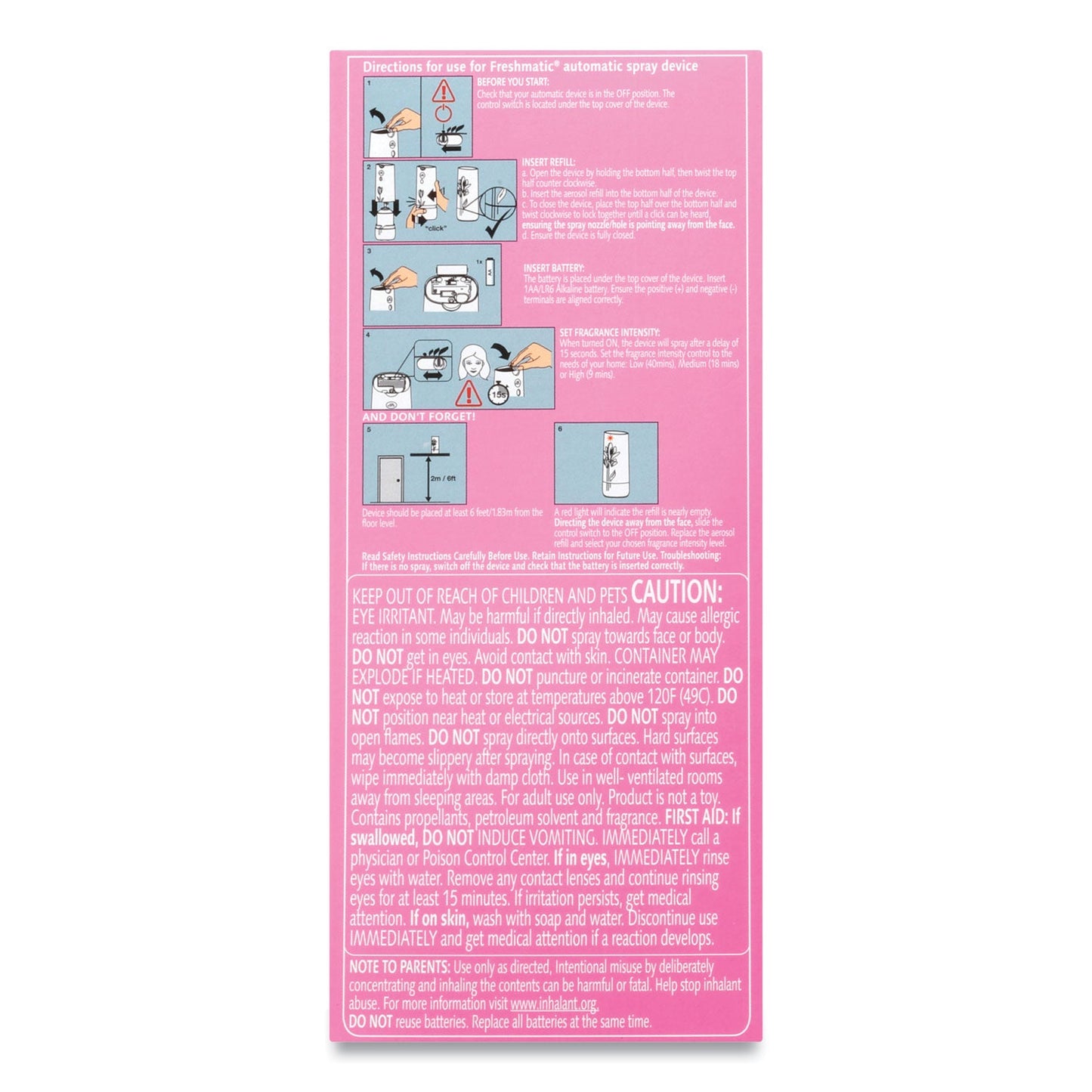 Air Wick Freshmatic Ultra Automatic Pure Starter Kit, 5.94 x 3.31 x 7.63, White, Tropical Flowers 4/Carton